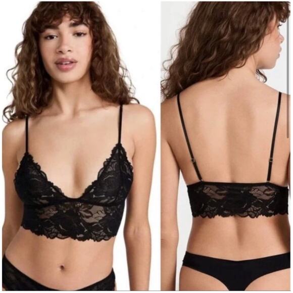Free People 2 Pack Everyday Lace Longline Brami Camisole Black Bralette K778 - Picture 3 of 7